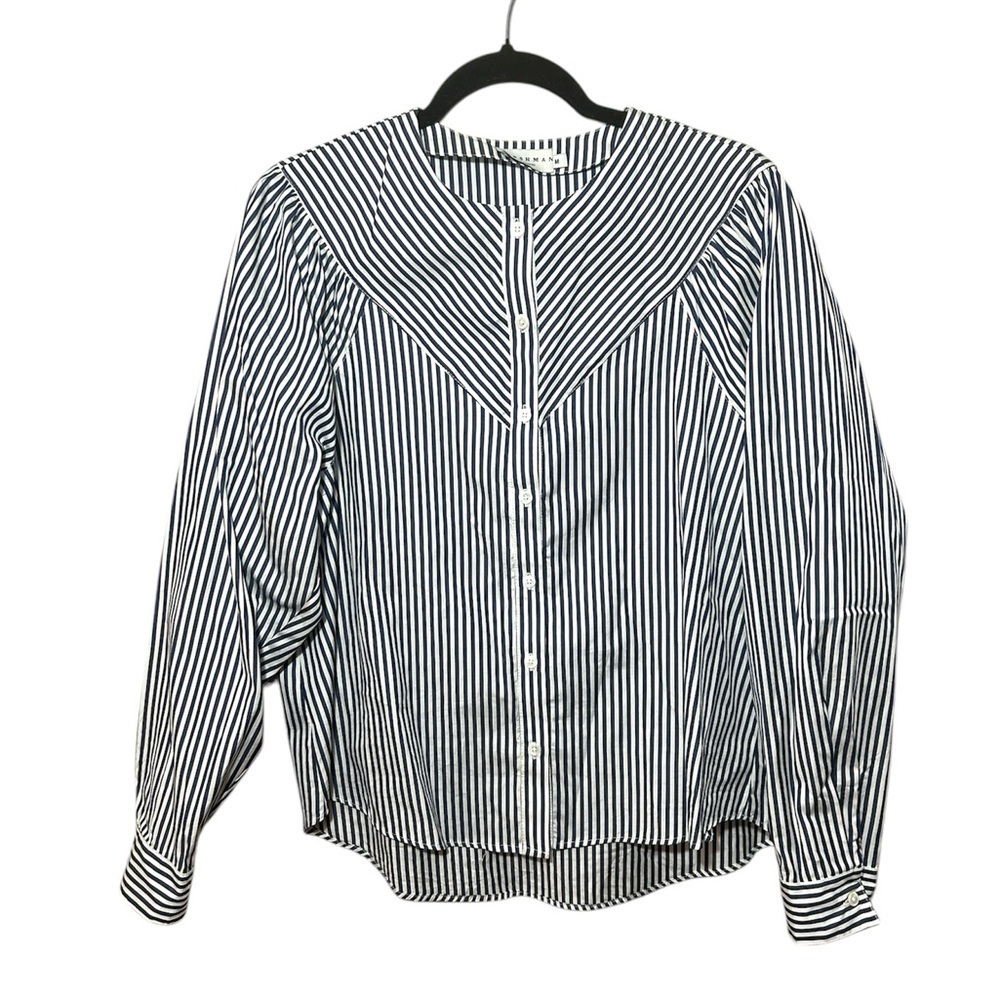 Harshman‎ Women’s Black and White Striped Shirt